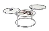 HAKU Möbel Couchtisch rund Glas chrom 58,0-140,0 x...