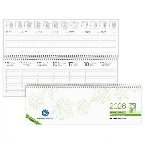 ZETTLER KALENDER Tischquerkalender 2026, 1 St.