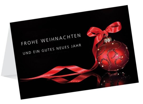 LUMA Weihnachtskarte Weihnachtskugel rot DIN B6
