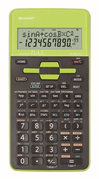 SHARP EL-531TH Wissenschaftlicher Taschenrechner schwarz/grün