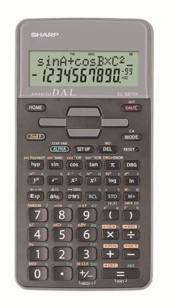 SHARP EL-531TH Wissenschaftlicher Taschenrechner schwarz/grau
