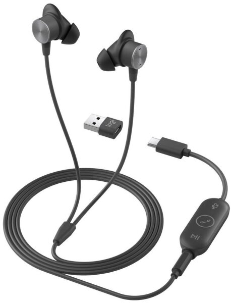 Logitech Zone Wired Earbuds USB-Headset schwarz, grau