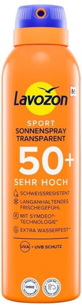 Lavozon Sport Transparent LSF 50+ Sehr Hoch Sonnenspray 200 ml