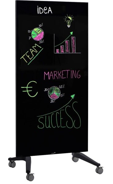 Legamaster mobile Glas-Magnettafel 90,0 x 175,0 cm schwarz