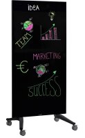 Legamaster mobile Glas-Magnettafel 90,0 x 175,0 cm schwarz