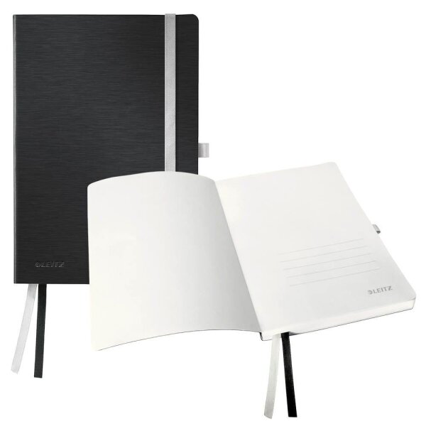 LEITZ Notizbuch Style DIN A5 blanko, schwarz Softcover 160 Seiten, 1 St.