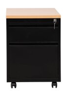 Gürkan Rollcontainer schwarz, buche 2 Auszüge 46,0 x 79,0 x 62,0 cm