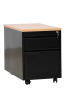 Gürkan Rollcontainer schwarz, buche 2 Auszüge 46,0 x 79,0 x 62,0 cm
