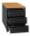 Gürkan Rollcontainer schwarz, buche 3 Auszüge 46,0 x 60,0 x 62,0 cm