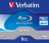 verbatim Blu-ray BD-R 50 GB Double Layer, 5 St.