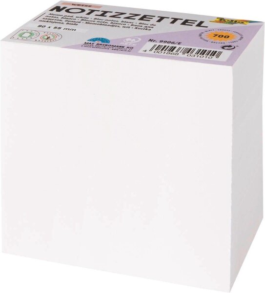 folia Notizzettel lose weiß 5,5 x 9,0 cm, ca. 700 Blatt, 1 Pack