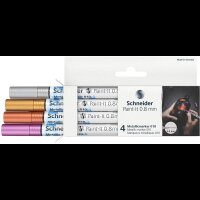 Schneider 010 Lackmarker farbsortiert 0,8 mm, 4 Set