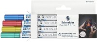 Schneider 010 Lackmarker farbsortiert 0,8 mm, 4 Set