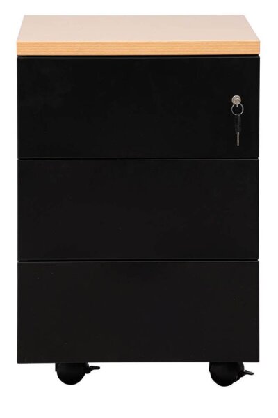 Gürkan Rollcontainer schwarz 3 Auszüge 40,0 x 60,0 x 62,0 cm