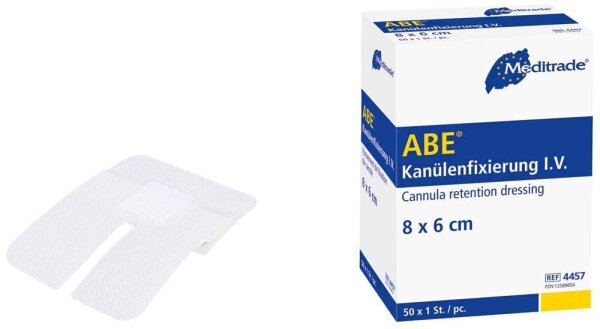 Meditrade® Kanülenpflaster ABE® 4457 weiß 6,0 x 8,0 cm, 50 St.