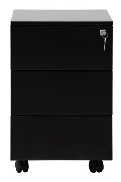 Gürkan Rollcontainer schwarz 3 Auszüge 40,0 x 60,0 x 61,0 cm