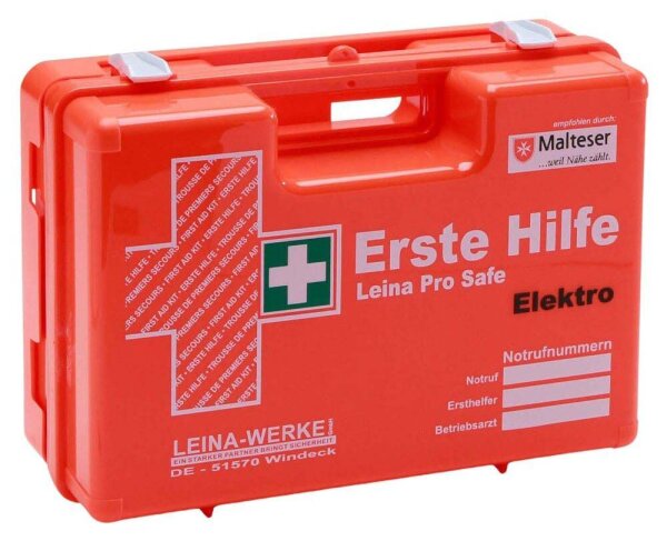 LEINA-WERKE Erste-Hilfe-Koffer Pro Safe Elektro DIN 13157 + Erweiterung orange