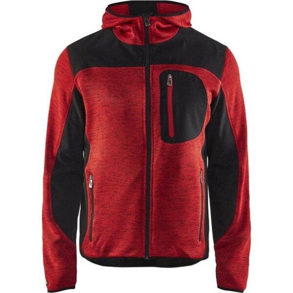 BLAKLÄDER® Herren Strickjacke 4930 rot/schwarz Größe M
