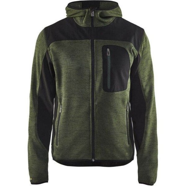 BLAKLÄDER® Herren Strickjacke 4930 armygrün/schwarz Größe M