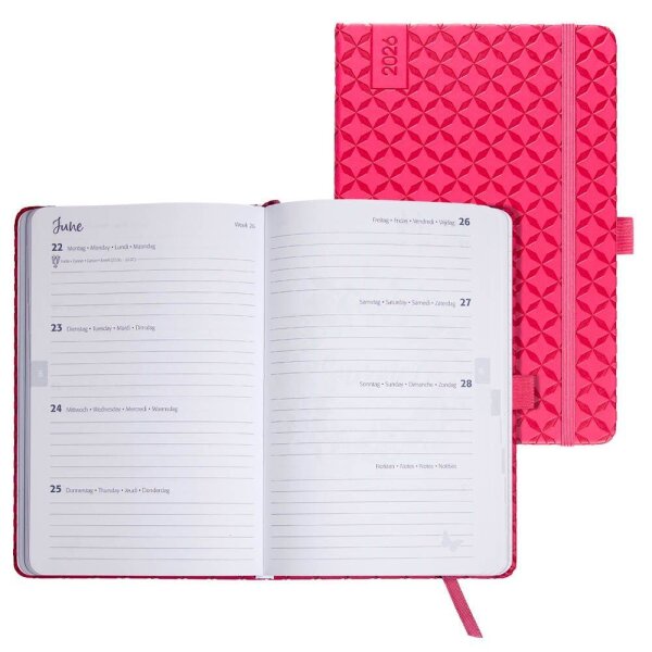 SIGEL Buchkalender Jolie 2026 fuchsia pink, 1 St.