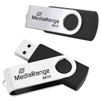 MediaRange USB-Sticks MR911-2 schwarz, silber 32 GB, 2 St.