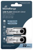MediaRange USB-Sticks MR911-2 schwarz, silber 32 GB, 2 St.