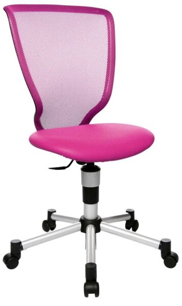 Topstar Kinderdrehstuhl Titan Junior, 71487 S04 Stoff rosa, Gestell silber