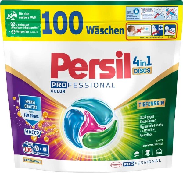 Persil PROFESSIONAL COLOR 4in1 DISCS TIEFENREIN Waschmittel Caps, 100 St.
