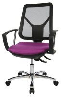Topstar Bürostuhl Ergo Steel Net Stoff lila, Gestell chrom
