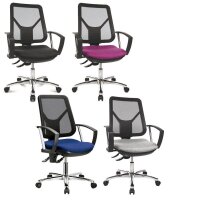 Topstar Bürostuhl Ergo Steel Net Stoff grau, Gestell chrom