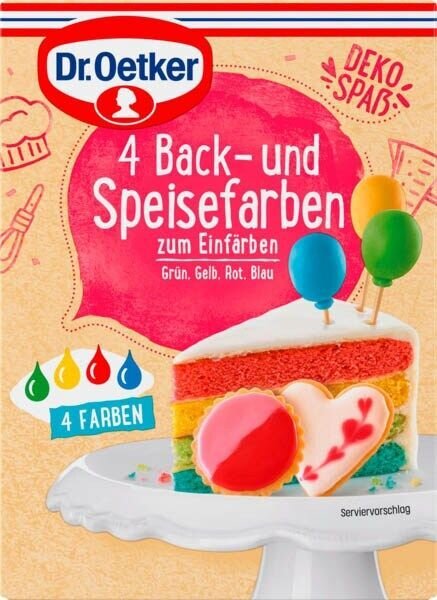 Dr. Oetker 4 Back- und Speisefarben, 1 St.
