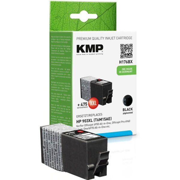 KMP H176BX  schwarz Druckerpatrone kompatibel zu HP 903XL (T6M15AE)
