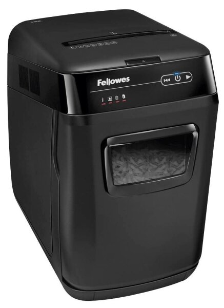 Fellowes AutoMax 150C Aktenvernichter mit Partikelschnitt P-4, 4 x 38 mm, bis 150 Blatt, schwarz
