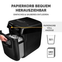 Fellowes AutoMax 150C Aktenvernichter mit Partikelschnitt P-4, 4 x 38 mm, bis 150 Blatt, schwarz