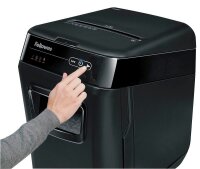 Fellowes AutoMax 150C Aktenvernichter mit Partikelschnitt P-4, 4 x 38 mm, bis 150 Blatt, schwarz