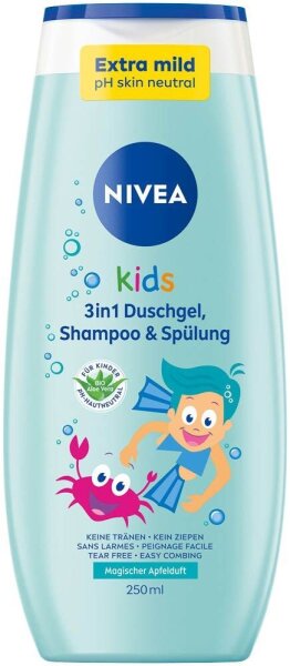 NIVEA kids 3in1 Duschgel, Shampoo & Spülung 250,0 ml