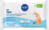NIVEA BABY Feuchttücher AQUA weiß, 57 Tücher