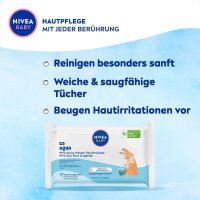 NIVEA BABY Feuchttücher AQUA weiß, 57 Tücher