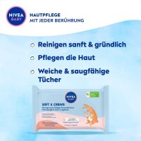 NIVEA BABY Feuchttücher SOFT & CREAM weiß,...