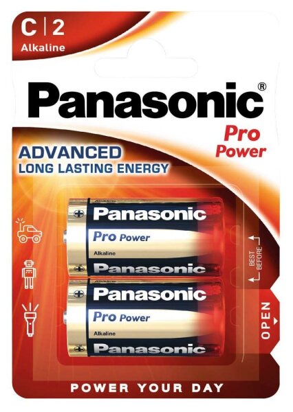 2 Panasonic Batterien Pro Power Baby C 1,5 V