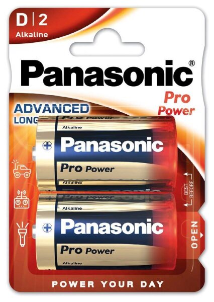 2 Panasonic Batterien Pro Power Mono D 1,5 V