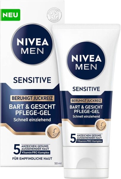 NIVEA MEN SENSITIVE BART & GESICHT Gesichtspflege-Gel 50 ml