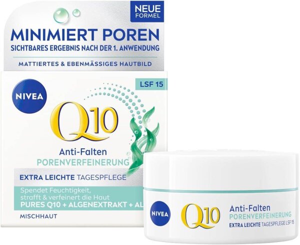 NIVEA Q10 Anti-Falten PORENVERFEINERUNG LSF 15 Gesichtscreme 50,0 ml
