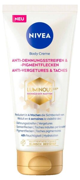 NIVEA LUMINOUS630® ANTI-DEHNUNGSSTREIFEN & PIGMENTFLECKEN Body Creme 200,0 ml