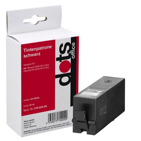 dots  schwarz Druckerpatrone kompatibel zu HP 903XL (T6M15AE)