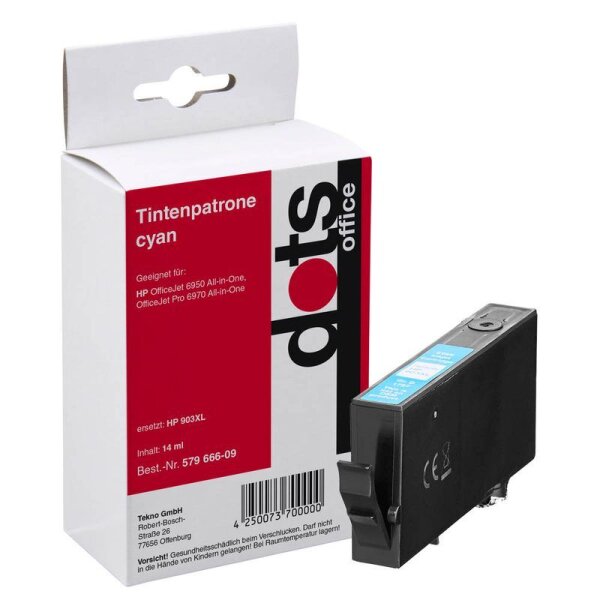 dots  cyan Druckerpatrone kompatibel zu HP 903XL (T6M03AE)