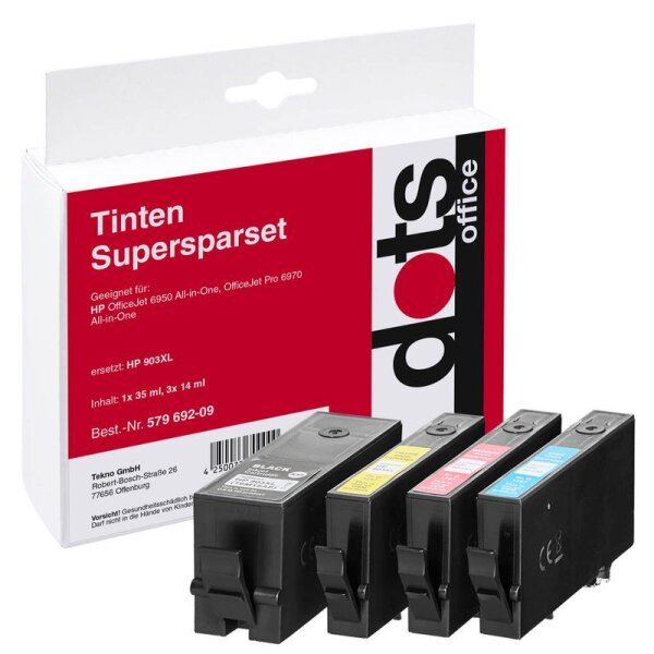 dots  schwarz, cyan, magenta, gelb Druckerpatronen kompatibel zu HP 903XL (3HZ51