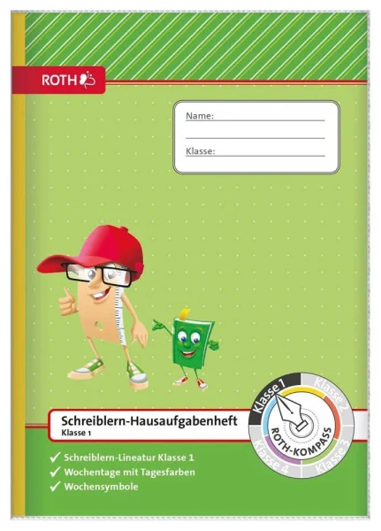 ROTH Hausaufgabenheft Kompass 1. Klasse liniert DIN A4...