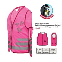 ROTH Mädchen Kinder-Warnweste Diamant pink Einheitsgröße