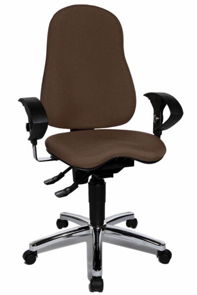 Topstar Bürostuhl Sitness® 10, SI59U G08 Stoff braun, Gestell chrom